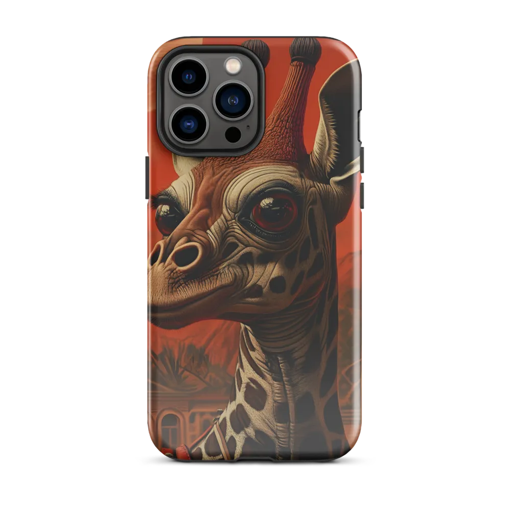 Whimsical Giraffe in an Orange Dreamscape