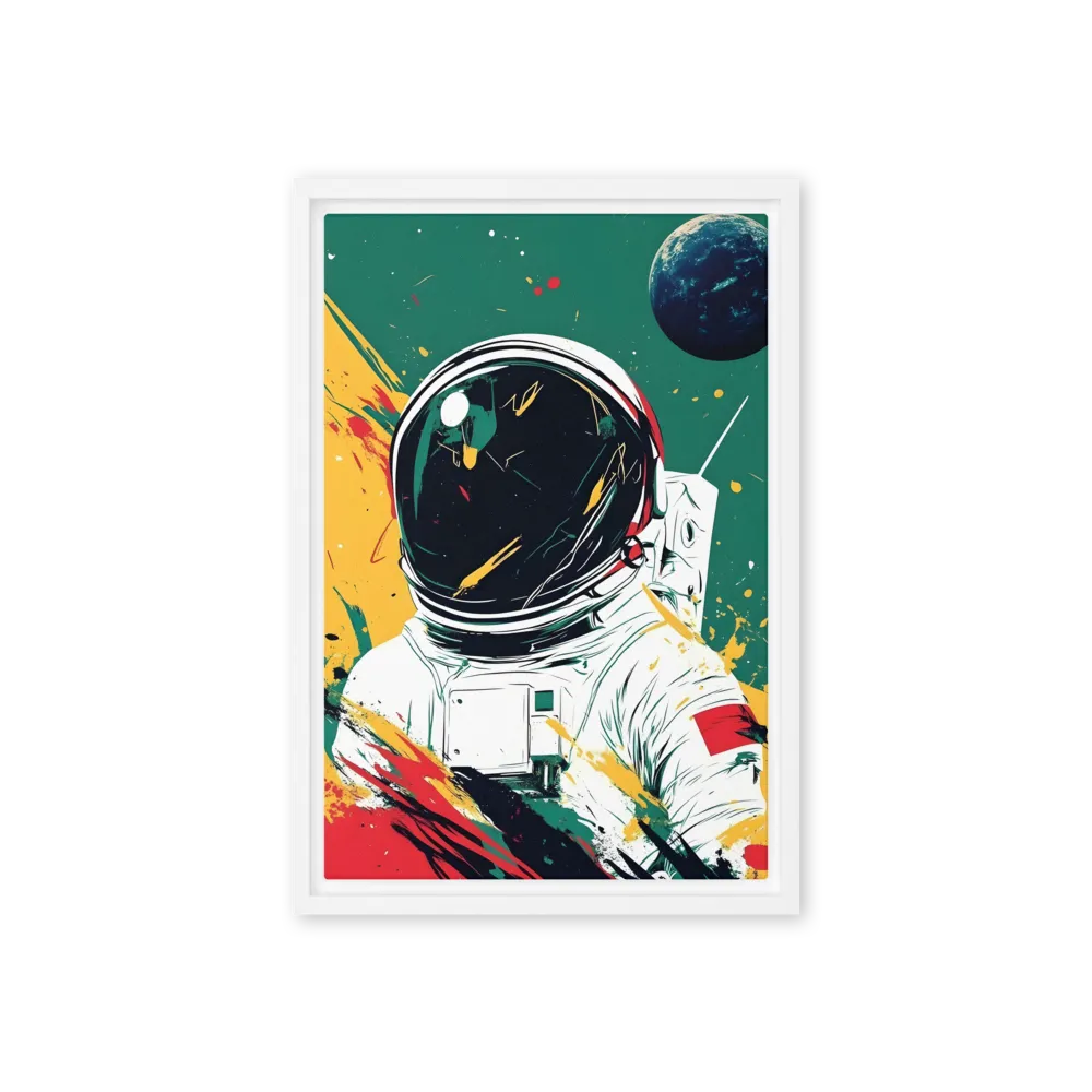 Galactic Explorer: A Modern Odyssey | Canvas with White Frame | 12″×18″