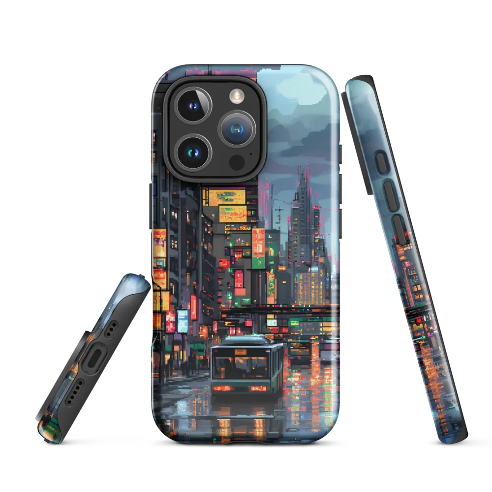 Neon Dreams: A Pixelated Urban Night