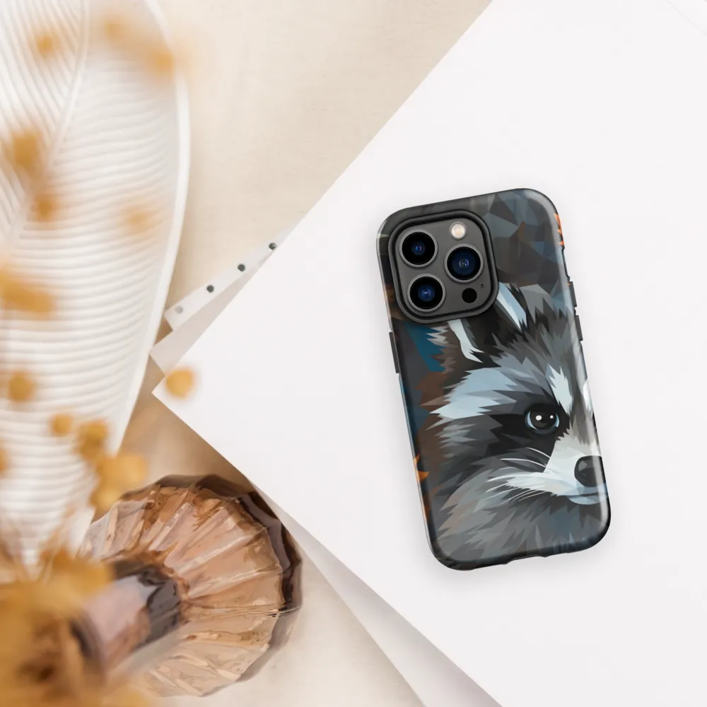 Whispers of Autumn: The Raccoon's Gaze | Phone Case |  14 Pro | Tough Case | Glossy
