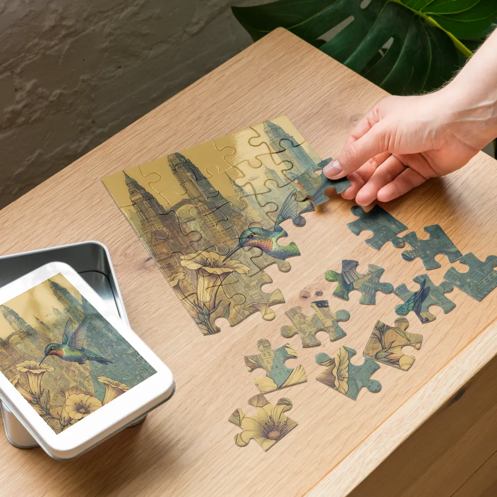 Urban Hummingbird 
 Jigsaw Puzzle in Tin Box