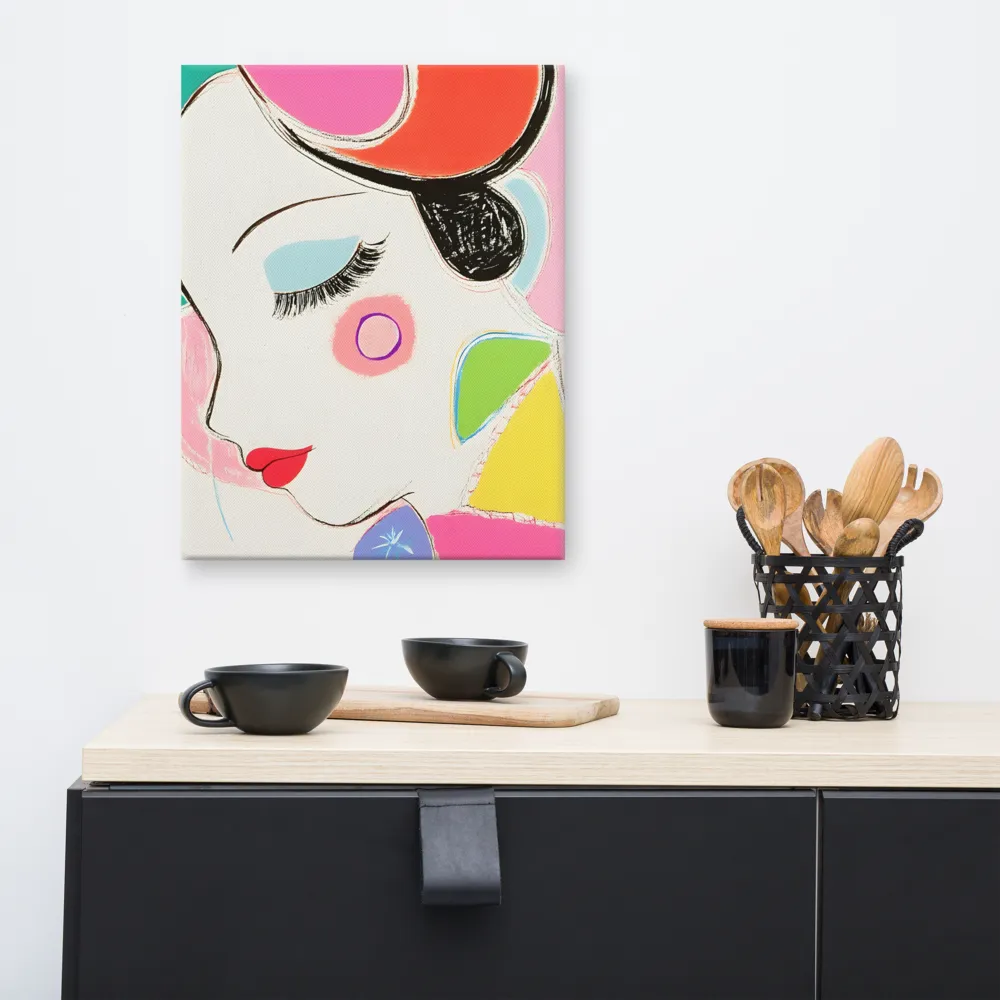 Whimsical Portrait in Colorful Abstraction | Canvas | 16″×20″