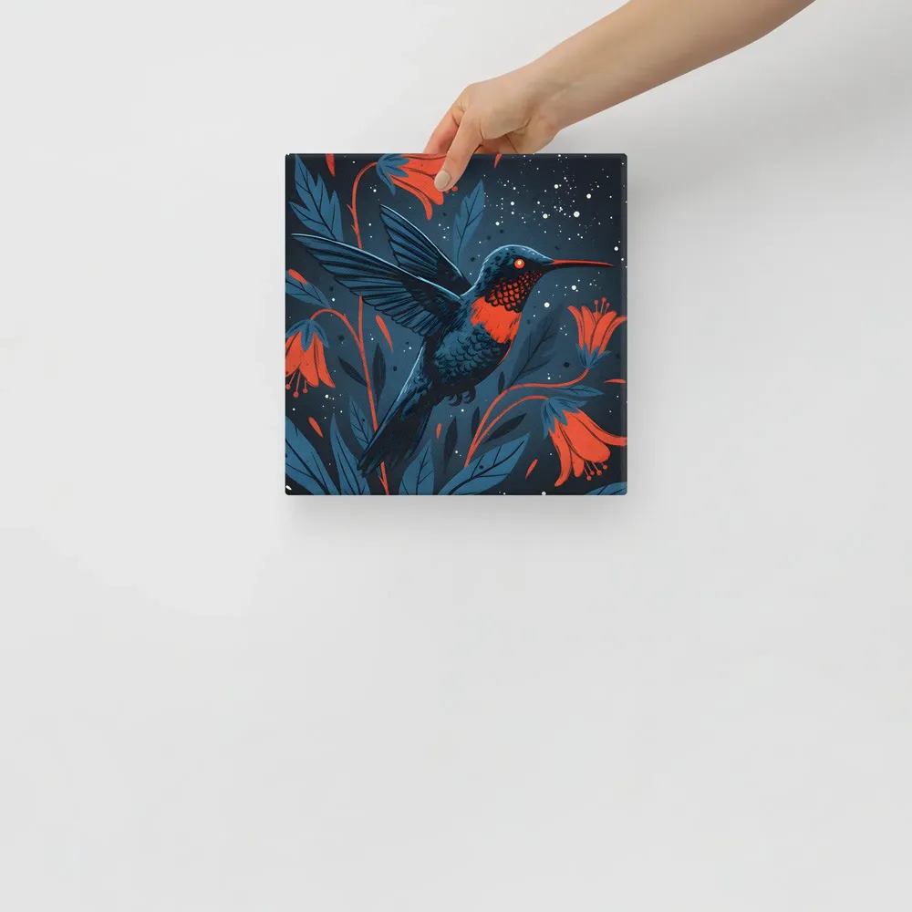 Midnight Hummingbird 
 Canvas | 10″x 10″