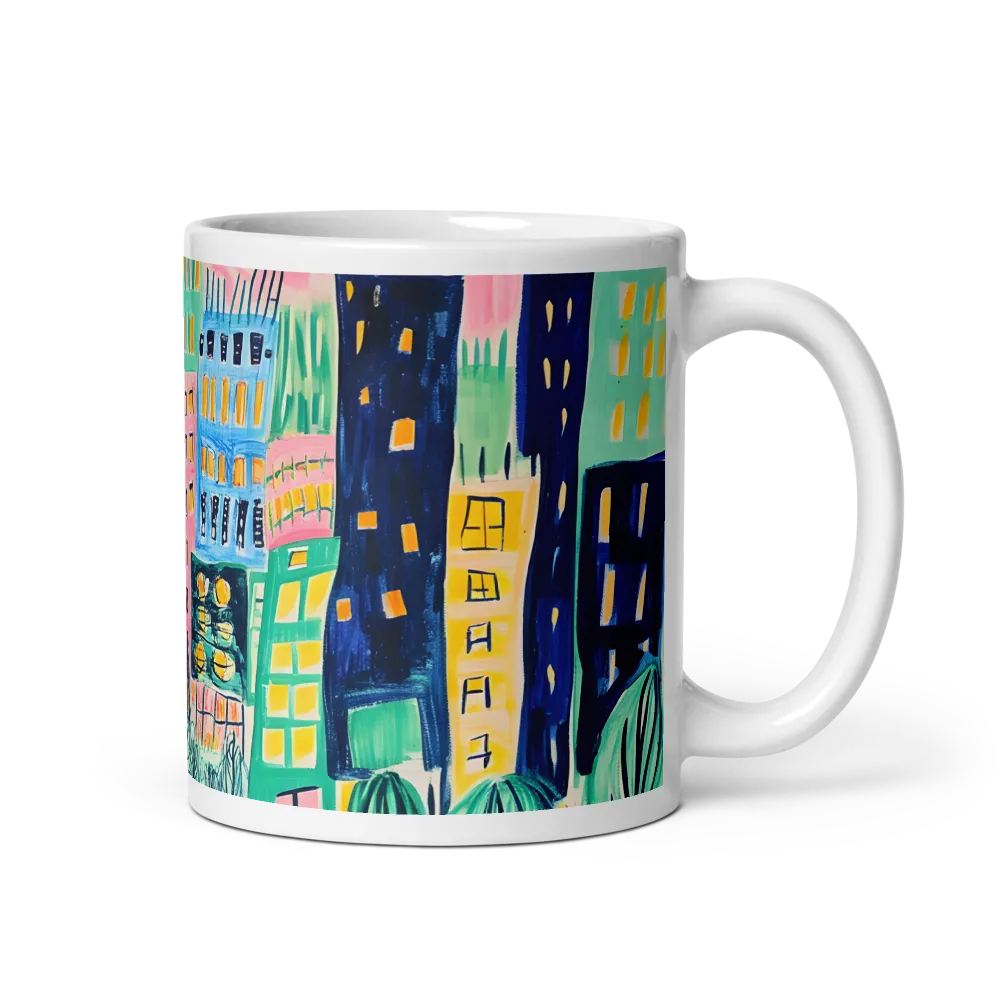 Whimsical Cityscape | Mug with White inside | 11 oz