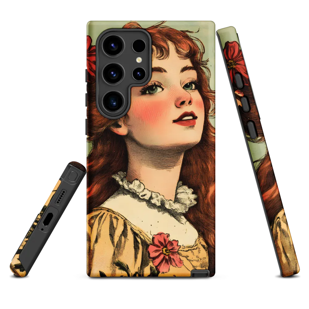 Whimsical Portrait of a Flower-Adorned Girl