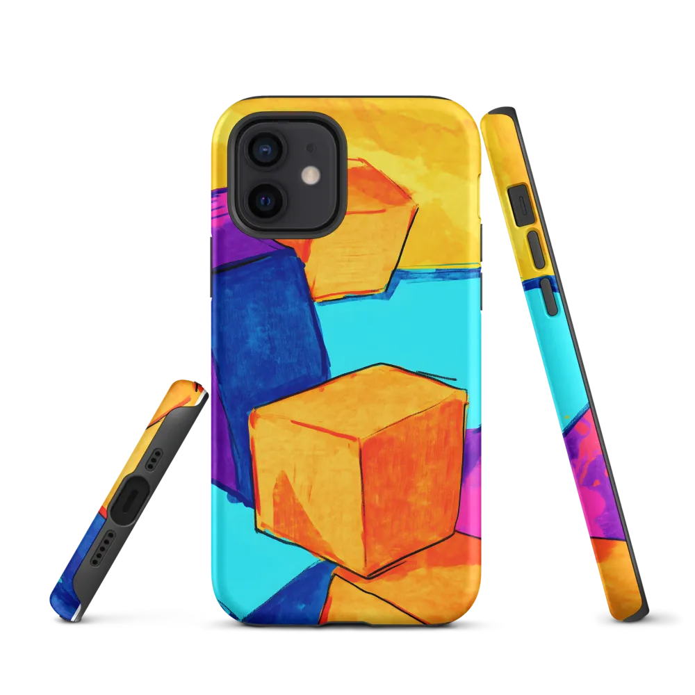 Playful Cubes in Vibrant Harmony | Phone Case |  12 | Tough Case | Matte