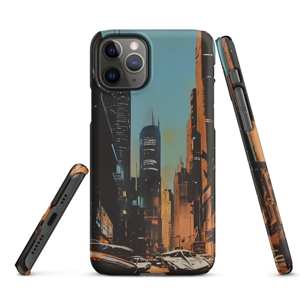 Futuristic Cityscape in Blue and Orange