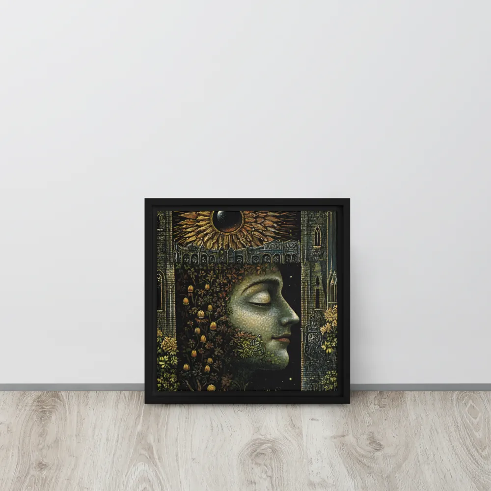 Nature’s Embrace: The Infinite Connection | Canvas with Black Frame | 12″×12″