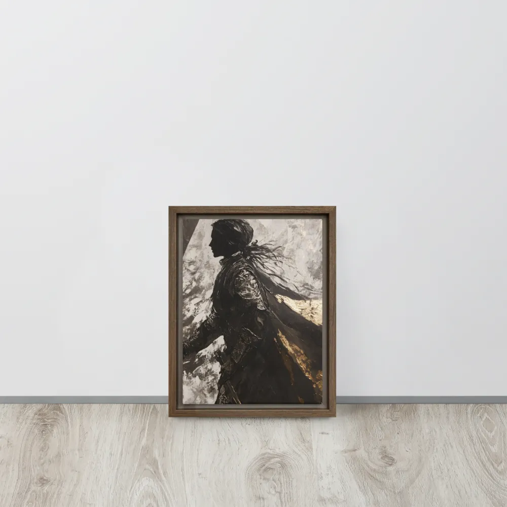 The Silhouette of Valor | Canvas with Brown Frame | 9″×12″