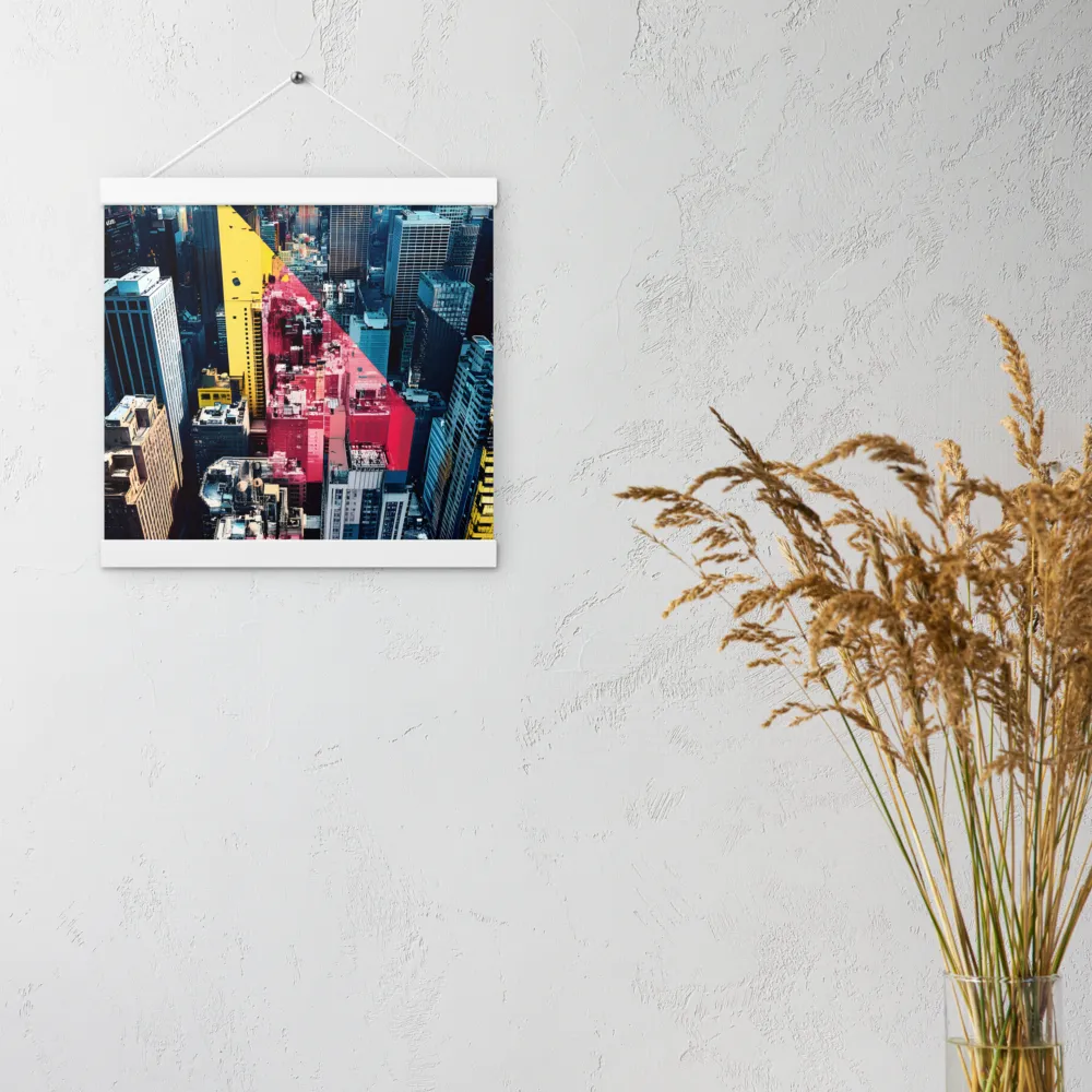 Dynamic Urban Symphony | Poster With White Wood Hanger | 12″×12″