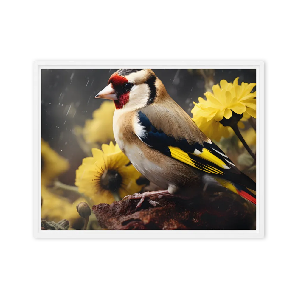 Harmony in Nature: A Goldfinch Amidst Blooms
