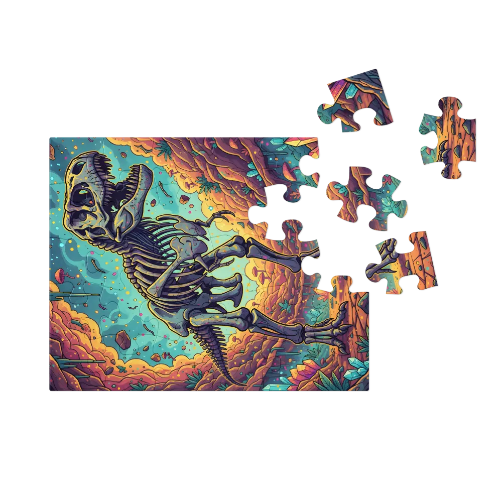 Crystal Cavern T. rex 
 Jigsaw Puzzle in Tin Box