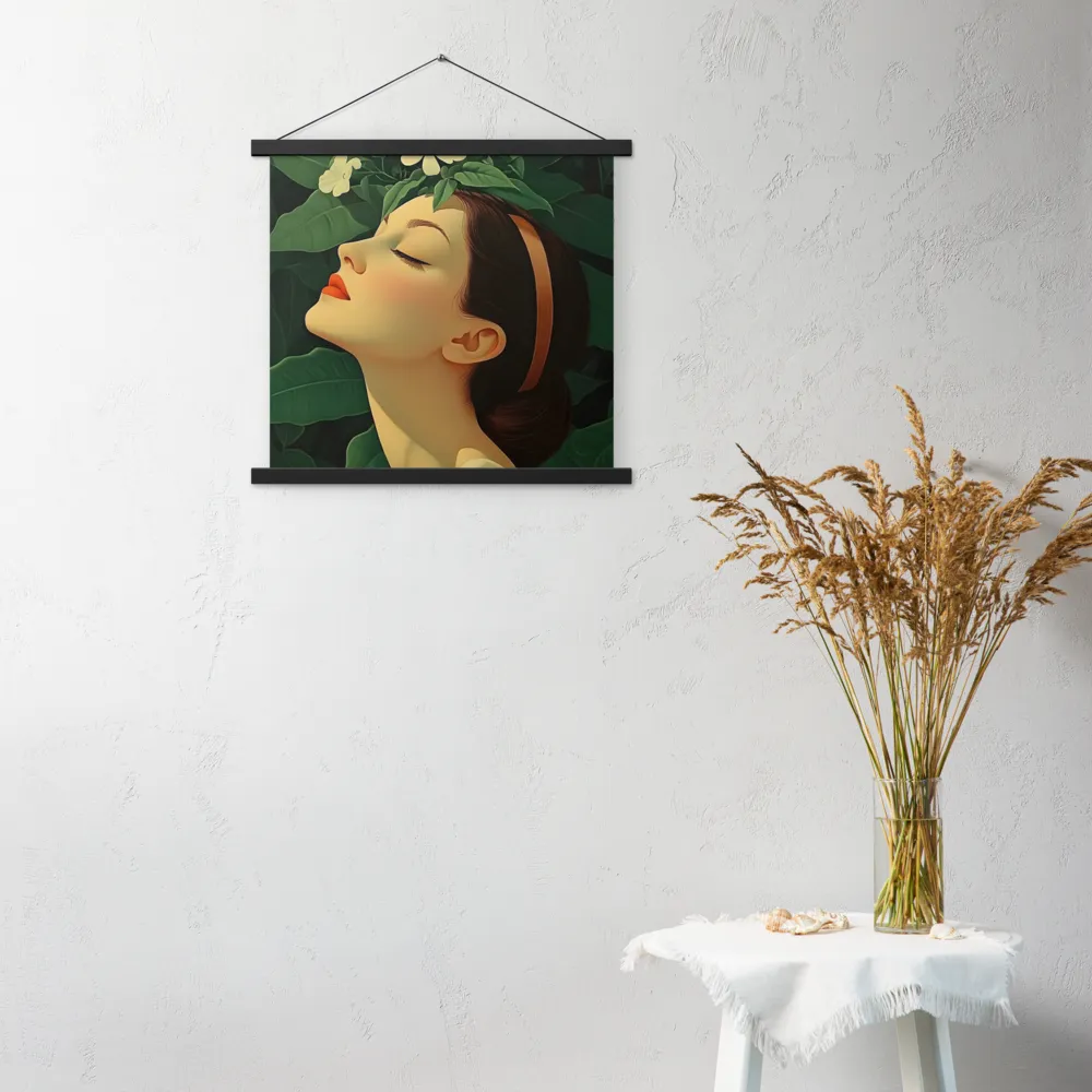 Serenity in Bloom | Poster With Black Wood Hanger | 18″×18″