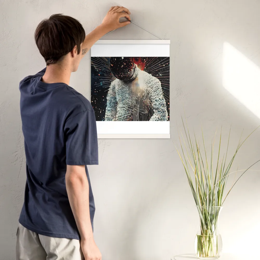 Ethereal Astronaut: A Journey Through the Cosmos | Poster With White Wood Hanger | 16″×20″