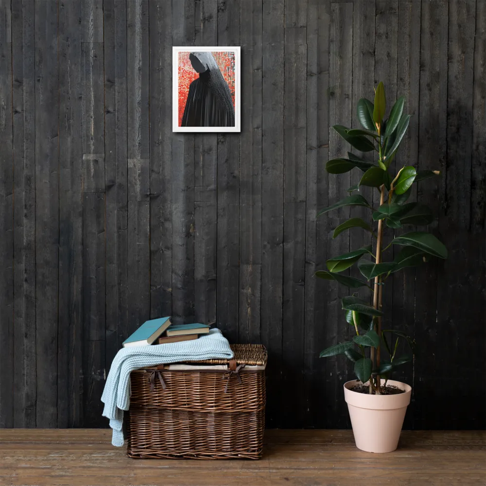 Veil of Modernity | Canvas with White Frame | 9″×12″