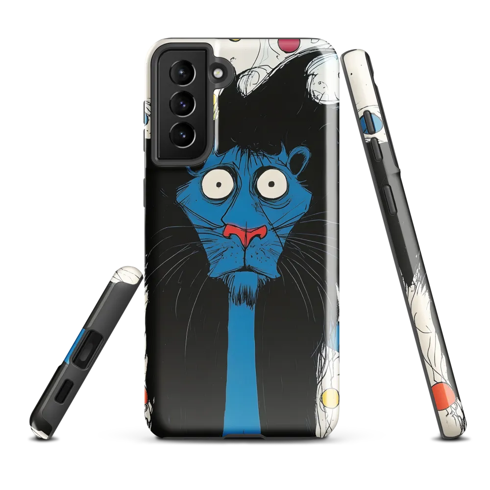 Whimsical Blue Lion
