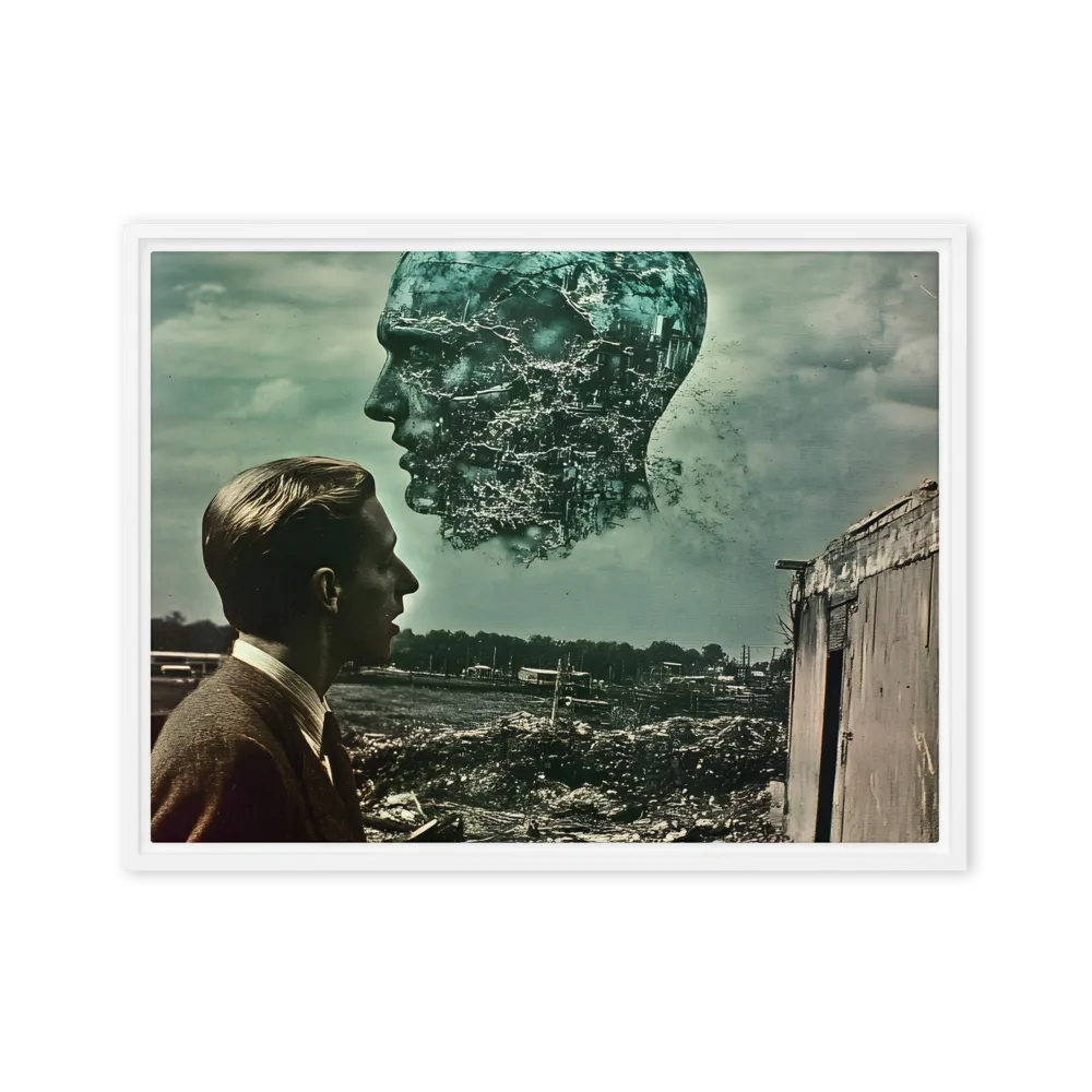 Ethereal Reflections: Identity in a Fragmented World | Canvas with White Frame | 18″×24″