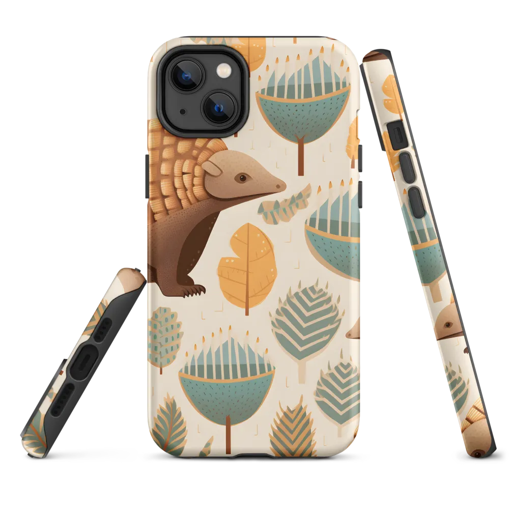 Pangolins in a Whimsical Habitat | Phone Case |  14 Plus | Tough Case | Matte