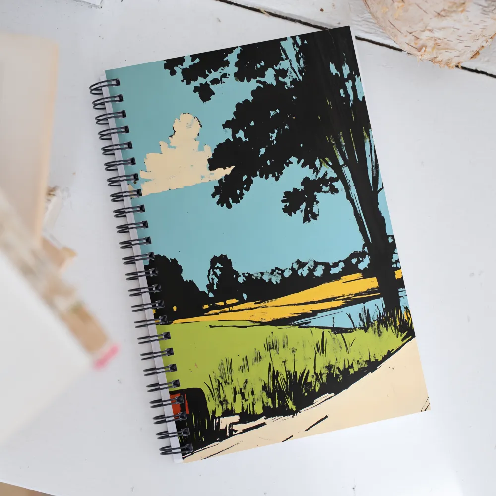 Vibrant Landscape in Pop Art Style | Spiral Notebook