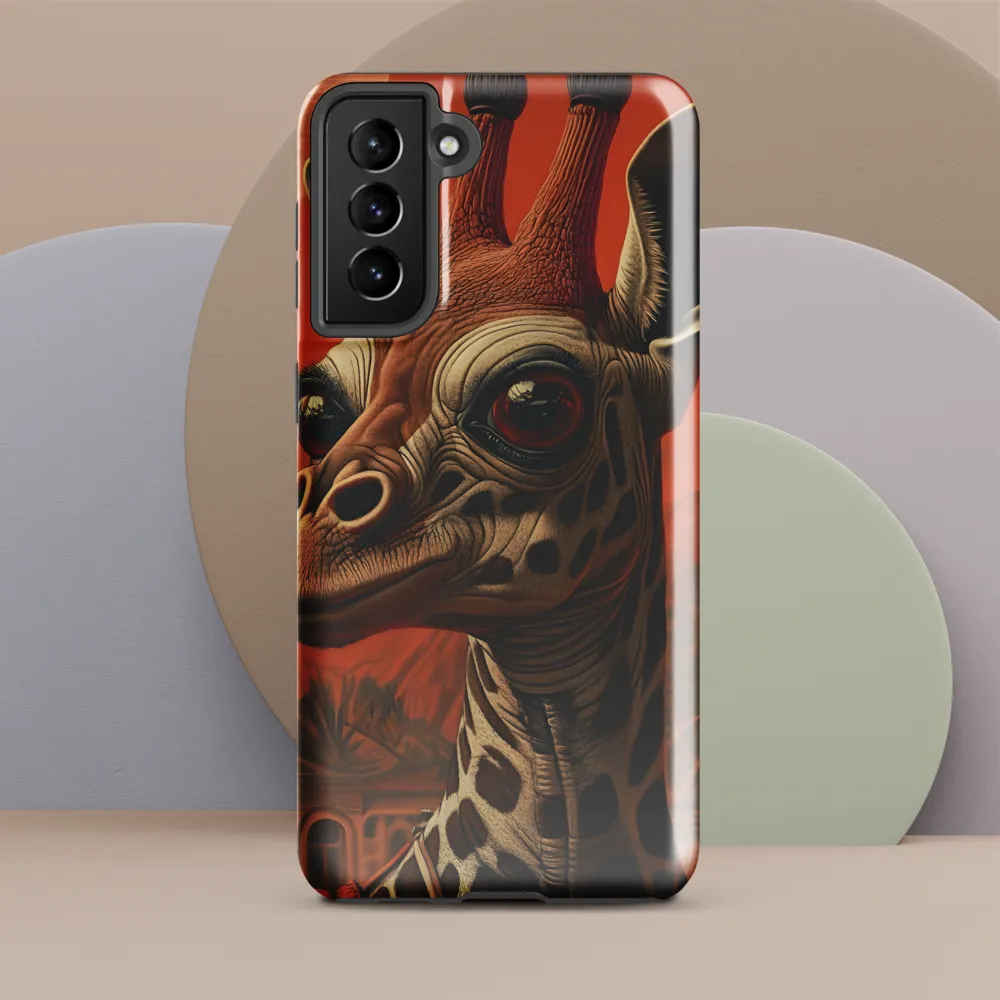 Whimsical Giraffe in an Orange Dreamscape