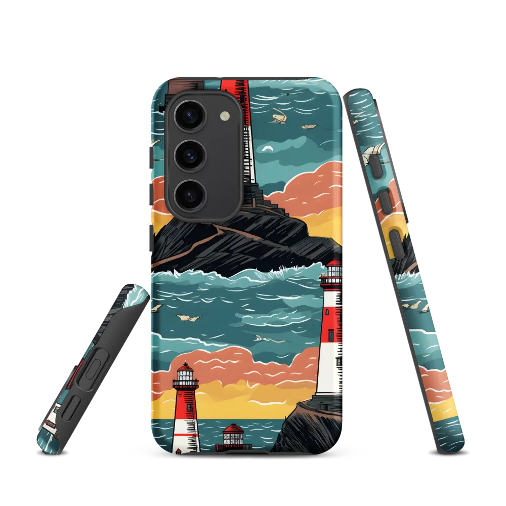 Lighthouses in a Whimsical Ocean | Phone Case |  S23 | Tough Case | Matte