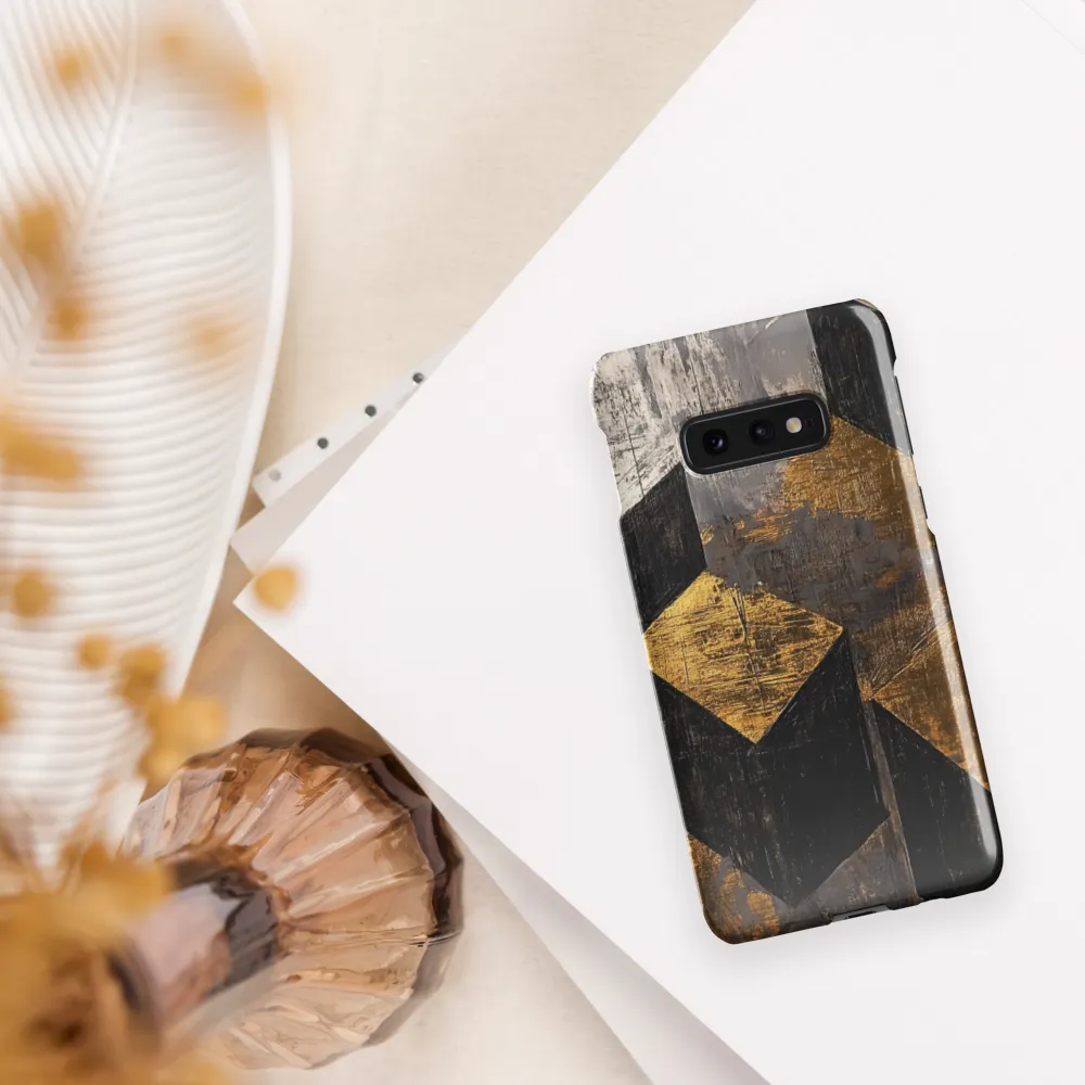 Geometric Harmony in Gold and Black | Phone Case |  S10e | Snap Case | Glossy