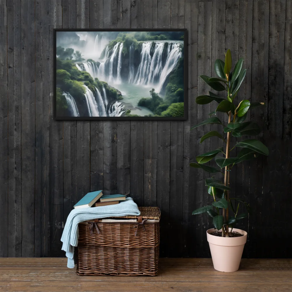 Whispers of the Cascades | Canvas with Black Frame | 24″×36″