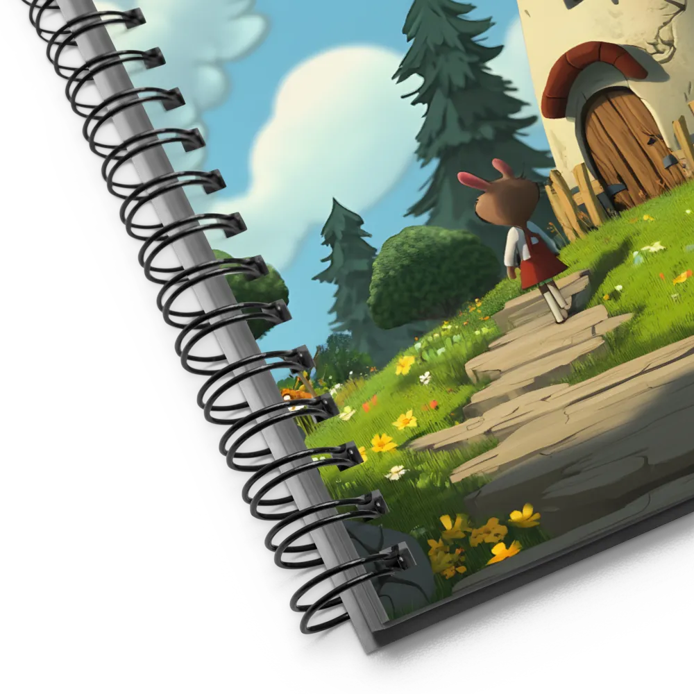 Whimsical Cottage in a Serene Landscape | Spiral Notebook