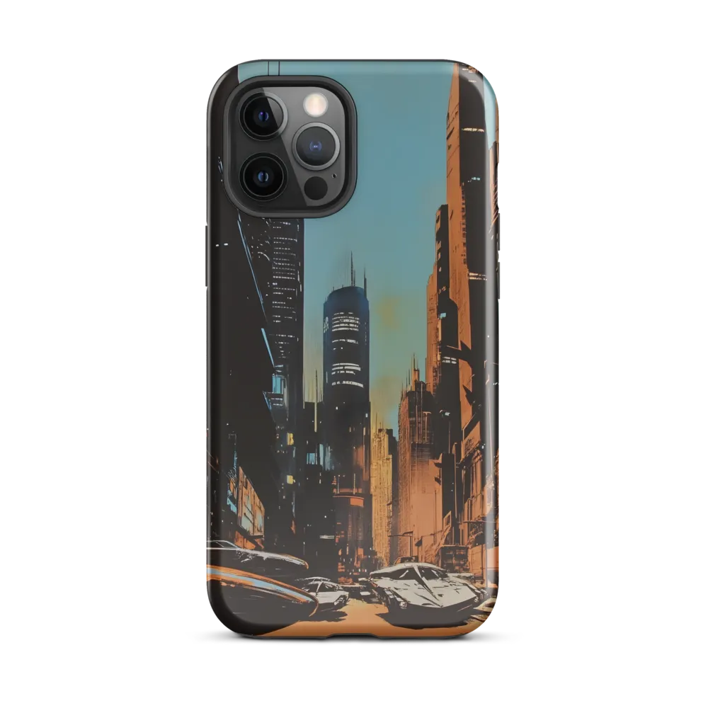 Futuristic Cityscape in Blue and Orange