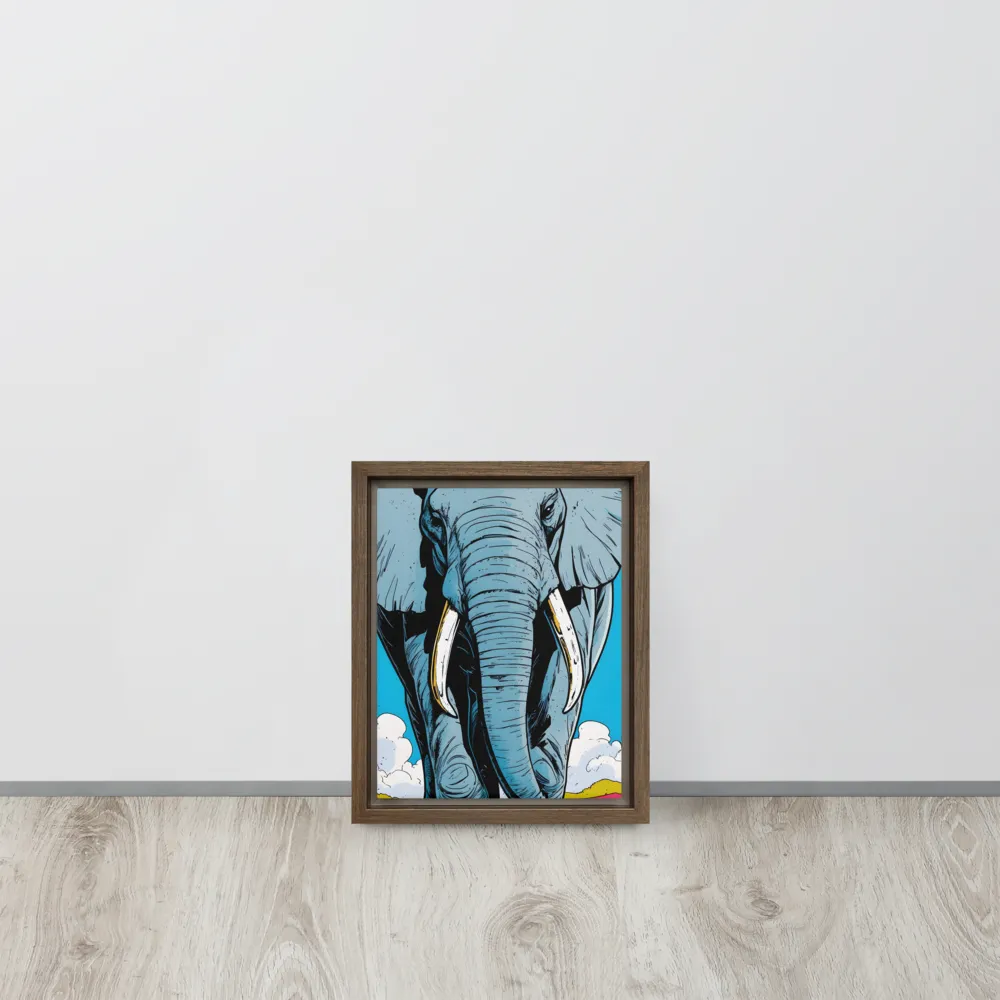 Majestic Presence: The Elephant | Canvas with Brown Frame | 8″×10″