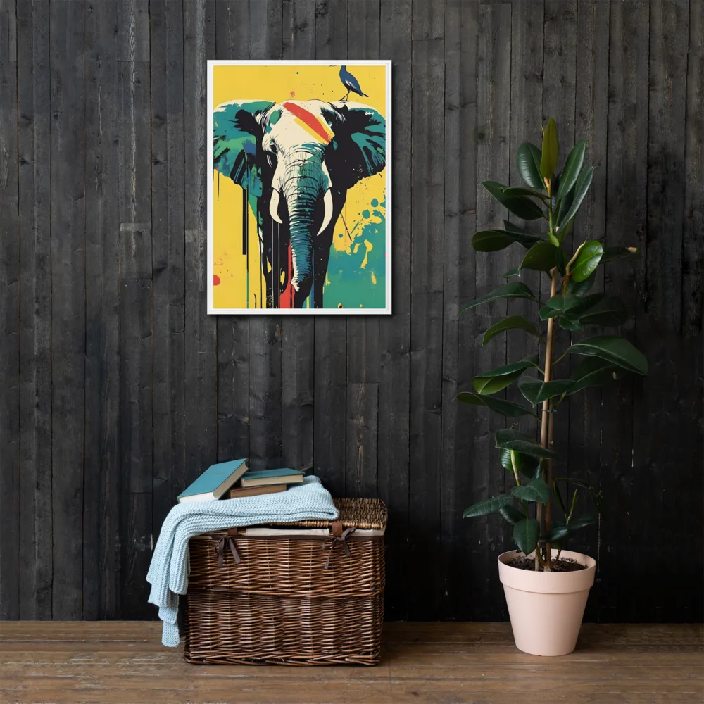 Elegance of the Wild: A Colorful Harmony | Canvas with White Frame | 20″×28″