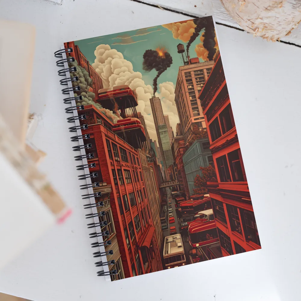 Urban Chaos: A Surreal Exploration | Spiral Notebook