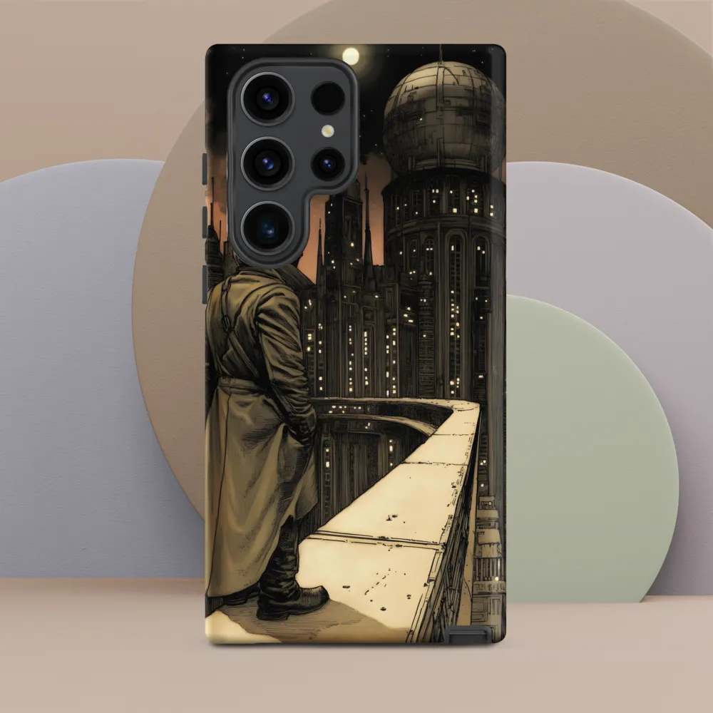 A Contemplative Gaze Over the Futuristic Metropolis