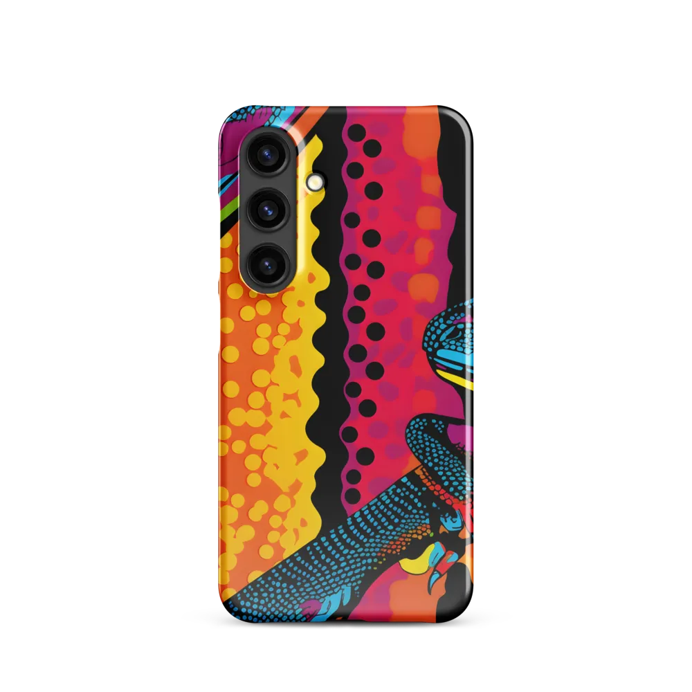 Colorful Encounters: The Playful Geckos | Phone Case |  S24 | Snap Case | Glossy