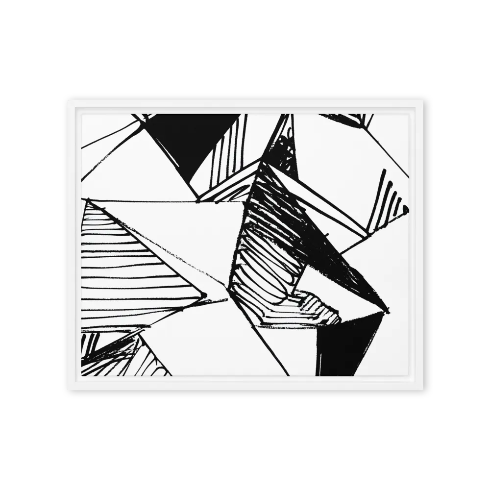 Dynamic Geometry in Ink | Canvas with White Frame | 16″×20″