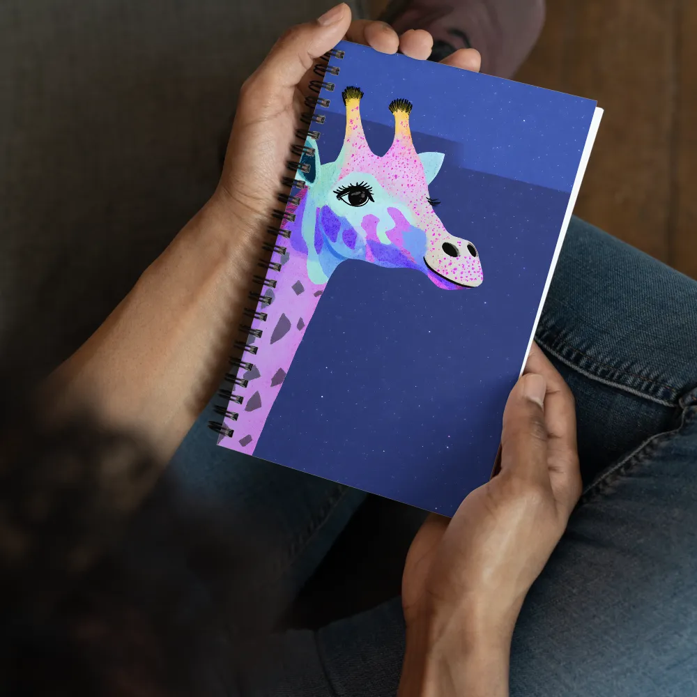 Whimsical Giraffe Under the Stars | Spiral Notebook