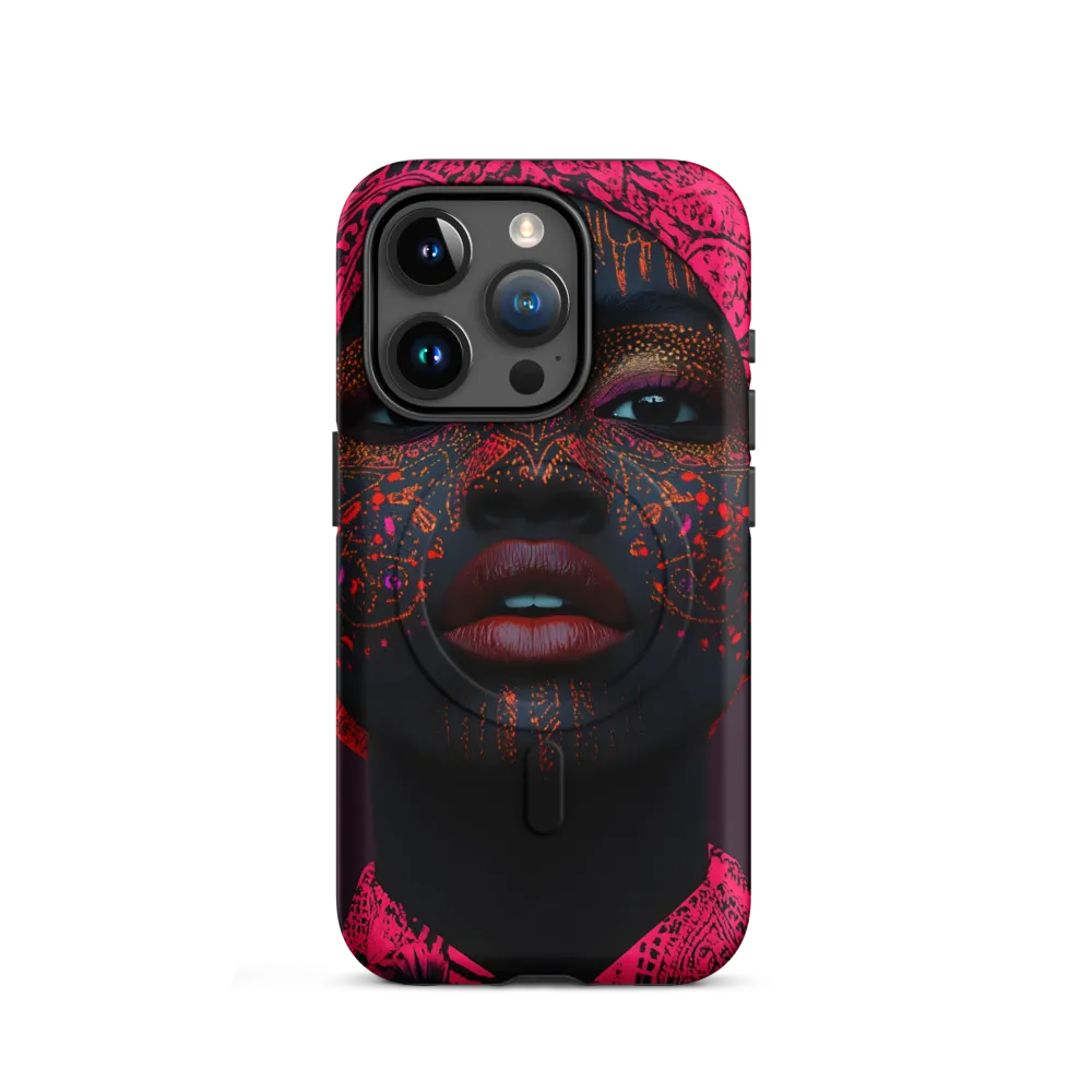 Neon Adornments: A Portrait of Cultural Expression | Phone Case |  15 Pro | MagSafe® Tough Case | Matte