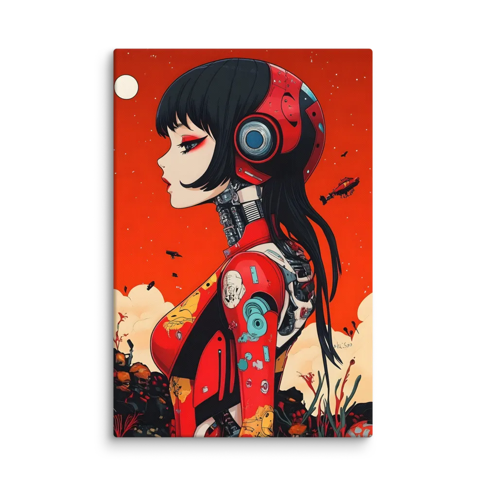 Ethereal Mechanica: A Cyberpunk Portrait | Canvas | 32″×48″