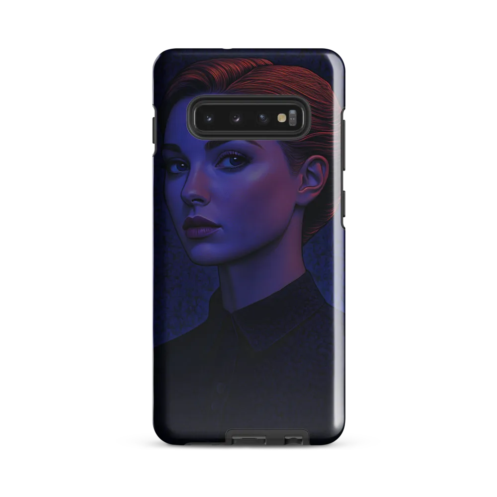 Ethereal Portrait in Blue and Red | Phone Case |  S10 Plus | Tough Case | Glossy