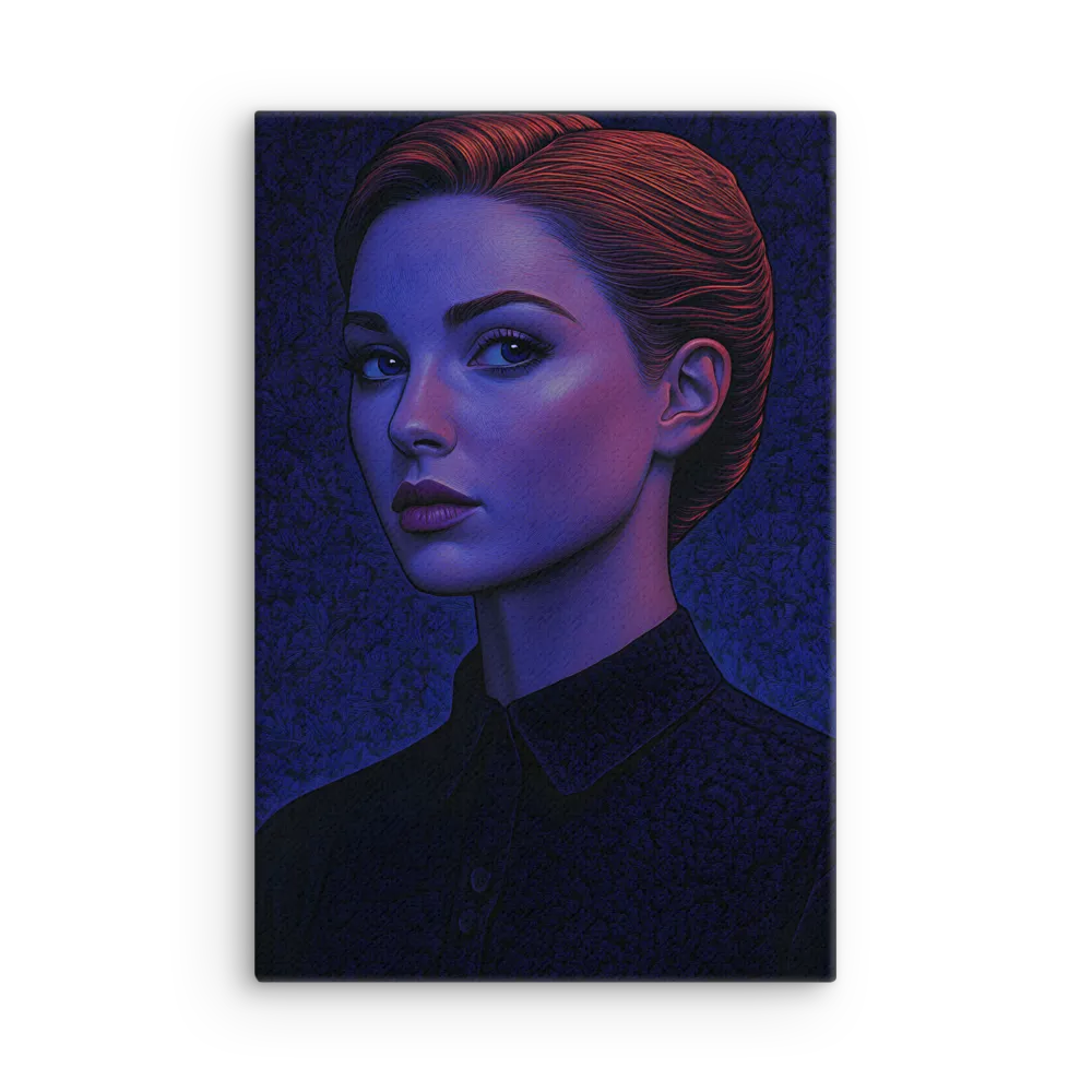 Ethereal Portrait in Blue and Red | Thin Canvas | 12″×18″