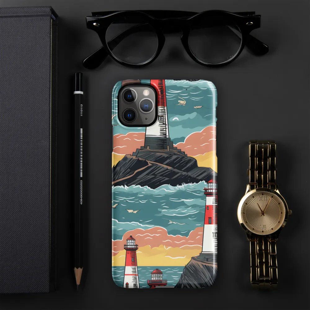 Lighthouses in a Whimsical Ocean | Phone Case |  11 Pro Max | Snap Case | Glossy