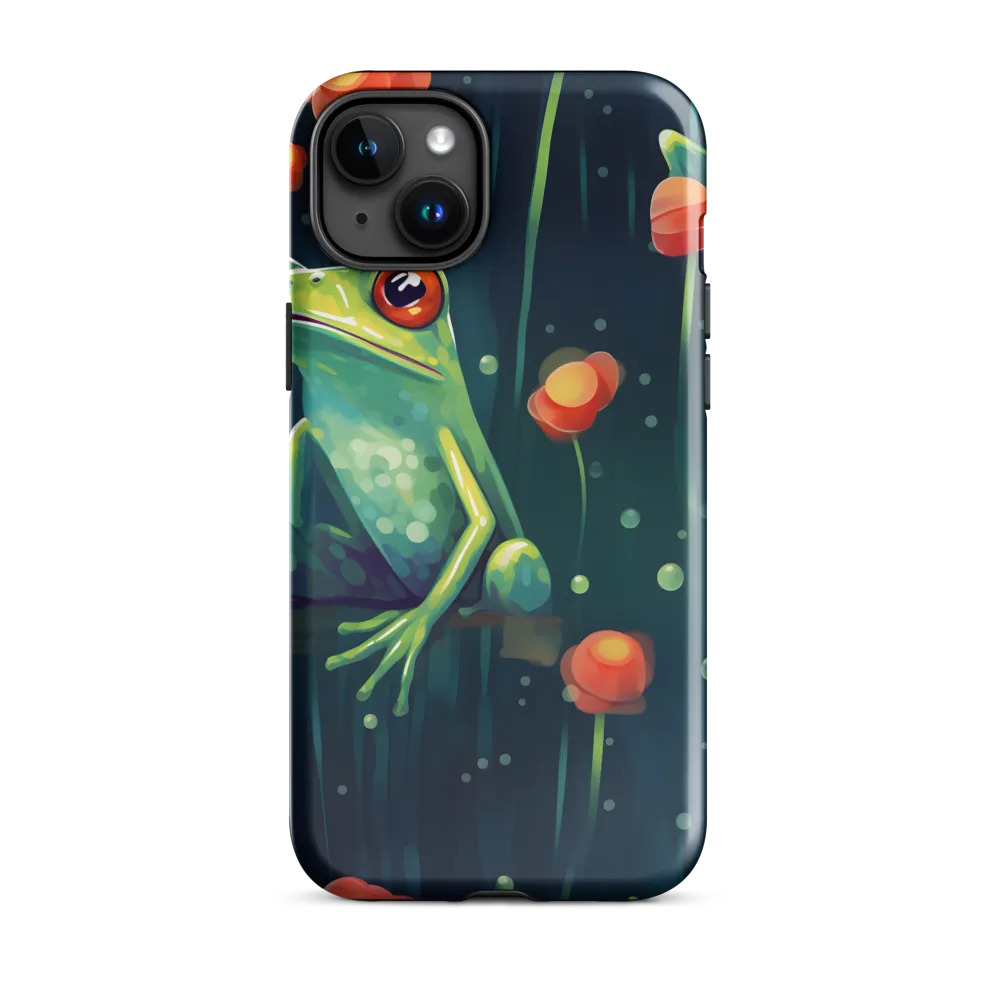 Playful Frogs in a Lush Pond | Phone Case |  15 Plus | Tough Case | Glossy