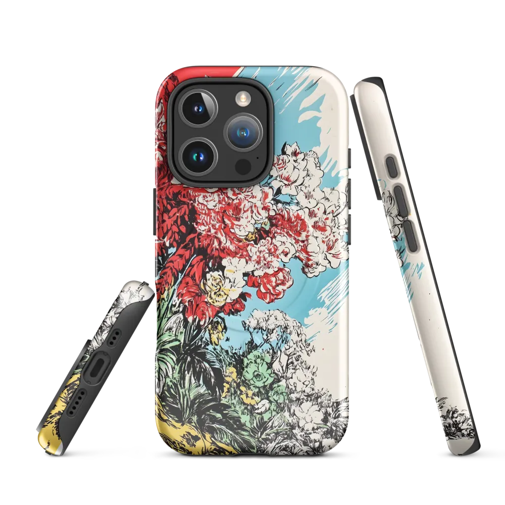 Floral Symphony in Bold Colors | Phone Case |  16 Pro | MagSafe® Tough Case | Glossy
