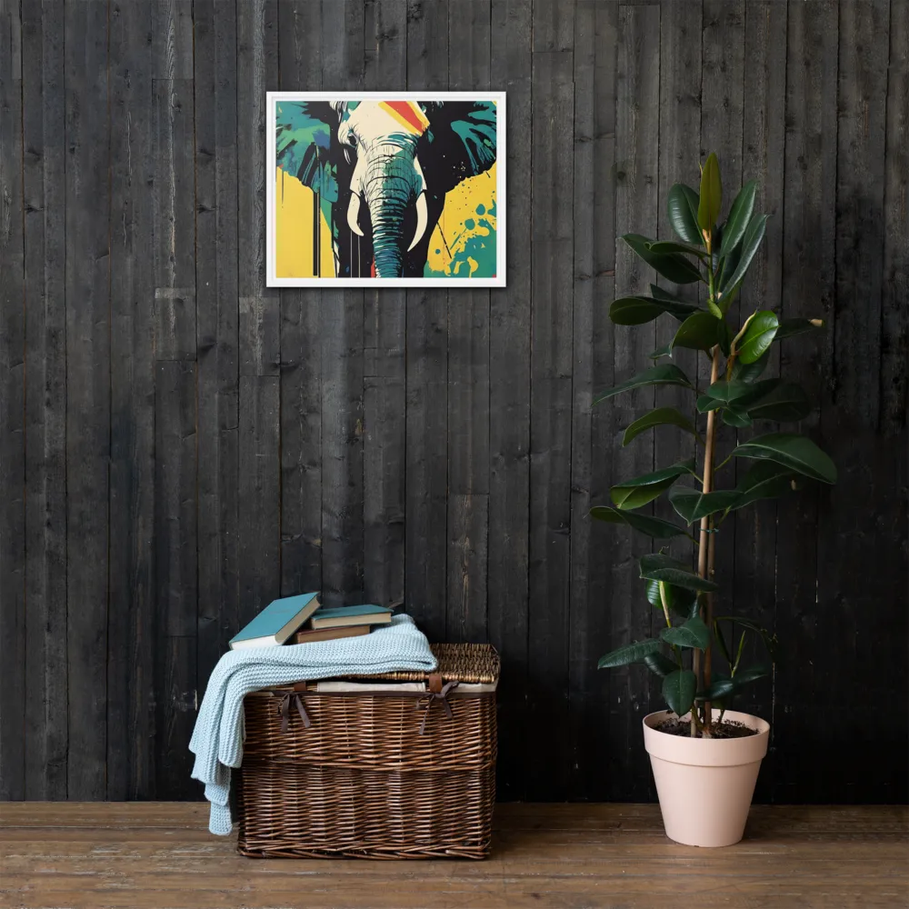 Elegance of the Wild: A Colorful Harmony | Canvas with White Frame | 16″×20″