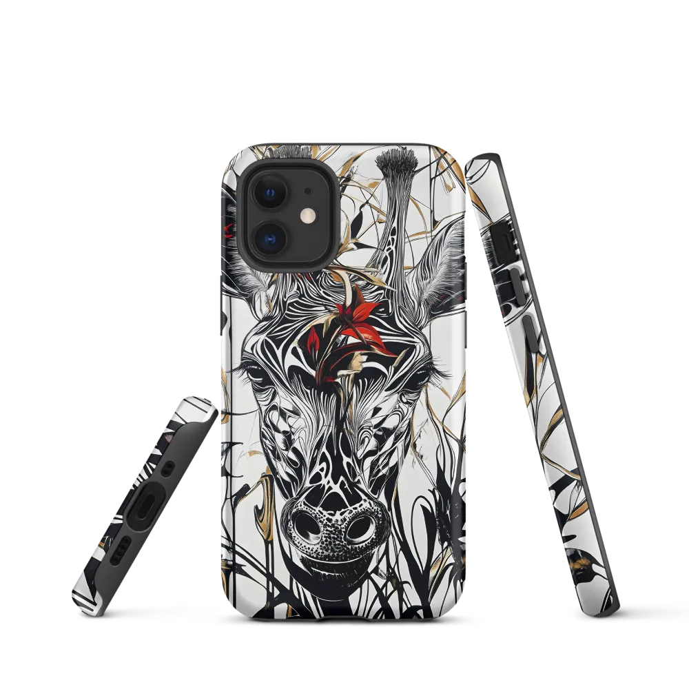 Floral Elegance: The Giraffe's Portrait