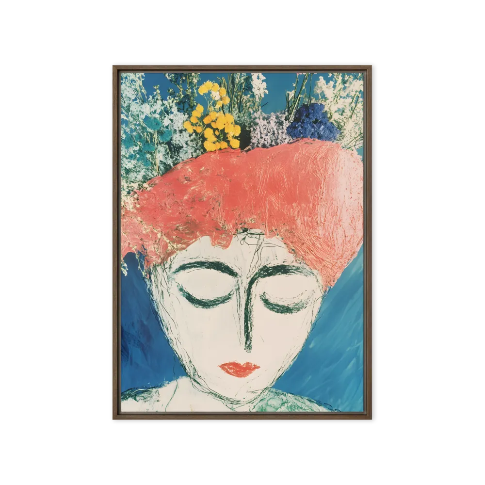 Serenity in Bloom | Canvas with Brown Frame | 20″×28″