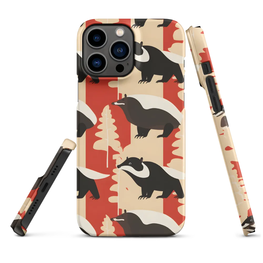 Wildlife Pattern: The Badger Tale | Phone Case |  13 Pro Max | Snap Case | Matte
