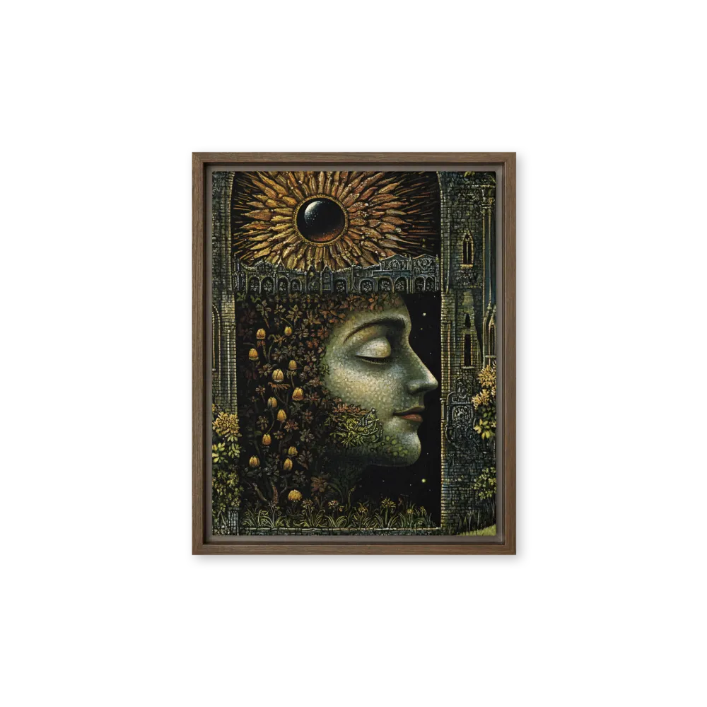 Nature’s Embrace: The Infinite Connection | Canvas with Brown Frame | 11″×14″