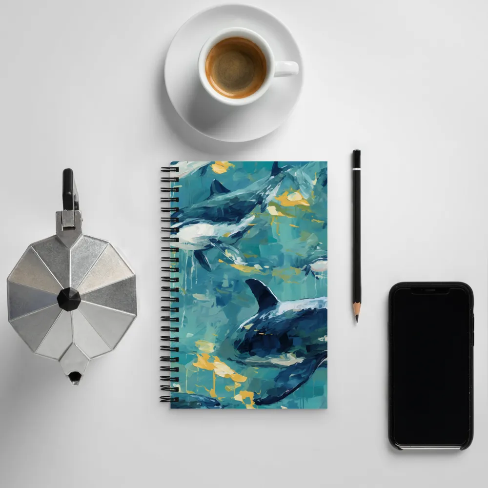 Harmony of the Ocean: Whales in Motion | Spiral Notebook