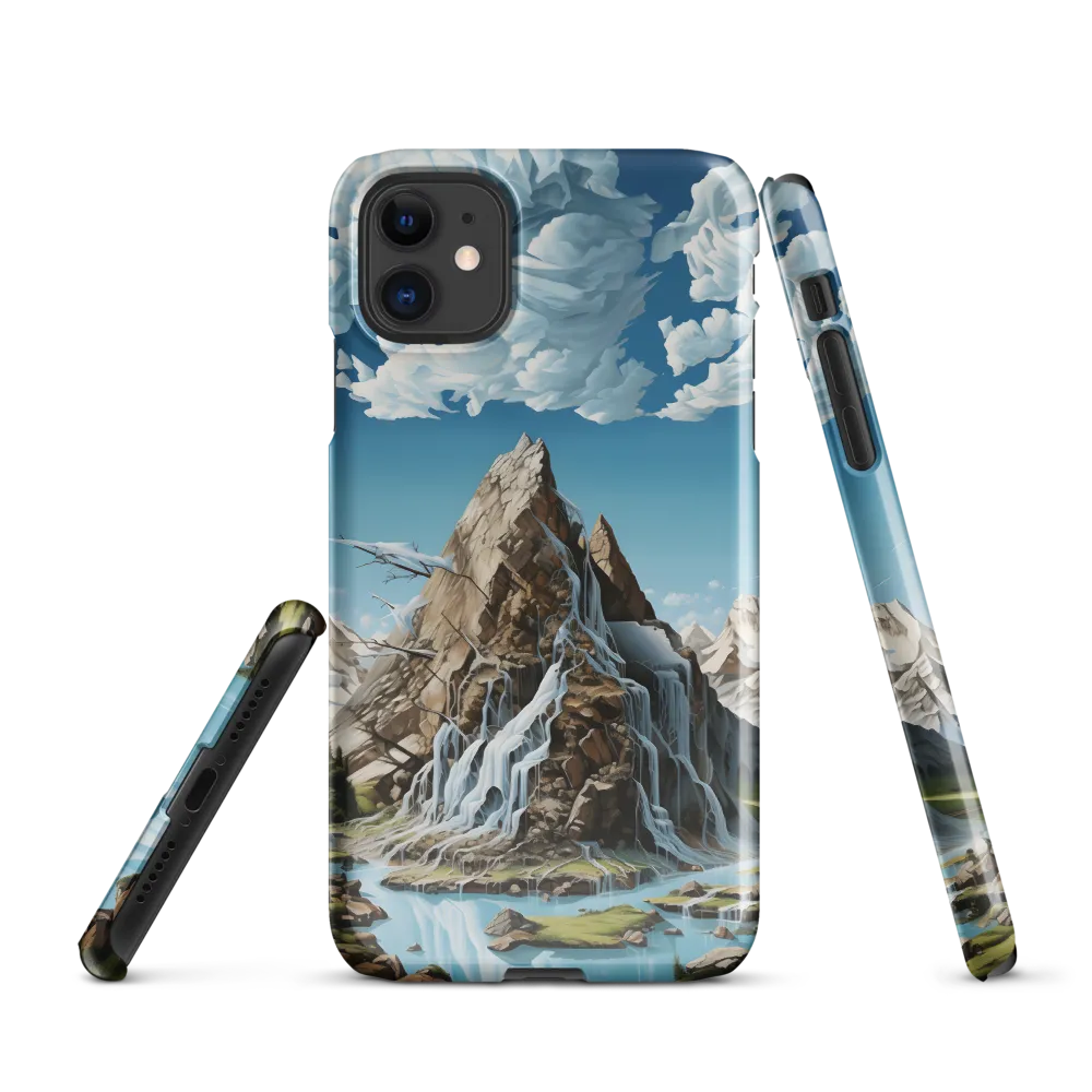 Majestic Cascade: A Mountain Masterpiece | Phone Case |  11 | Snap Case | Glossy